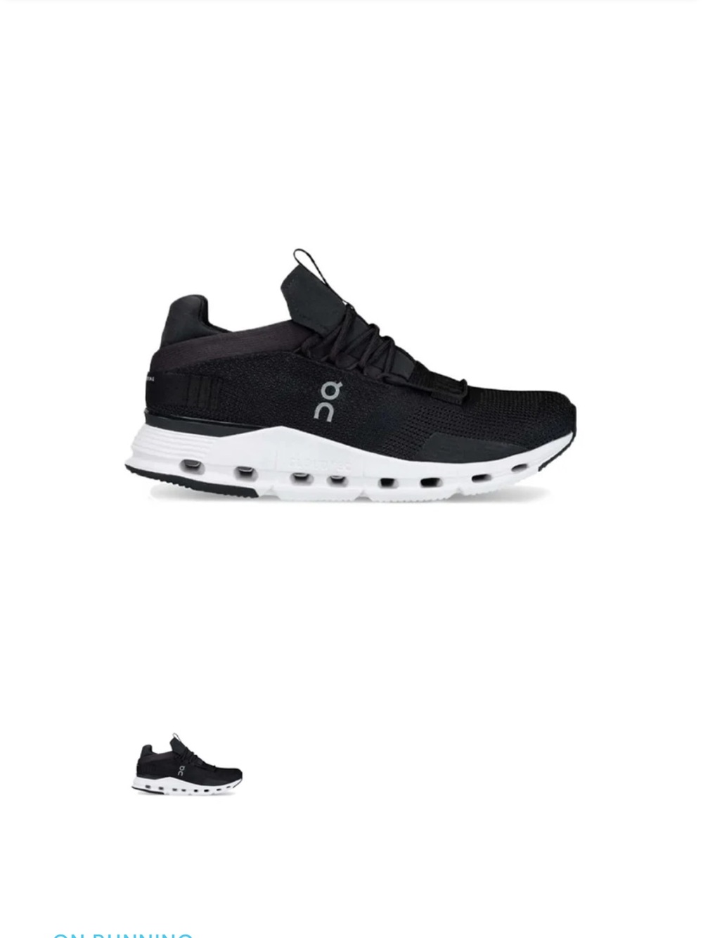 On Running Cloudnova Black and White Men's Athletic Shoe